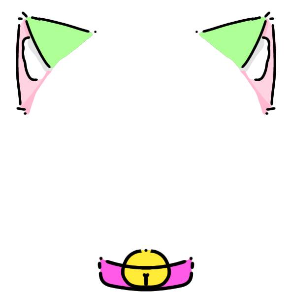 magneta collar green cat ears Decoration